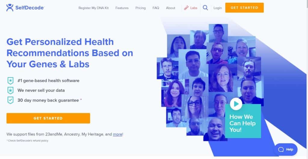 SelfDecode Review: Home page